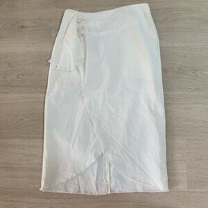 Gianni Bini -Venita Aspen by Gianni Bini Off white faux wrap skirt Pearl buttons